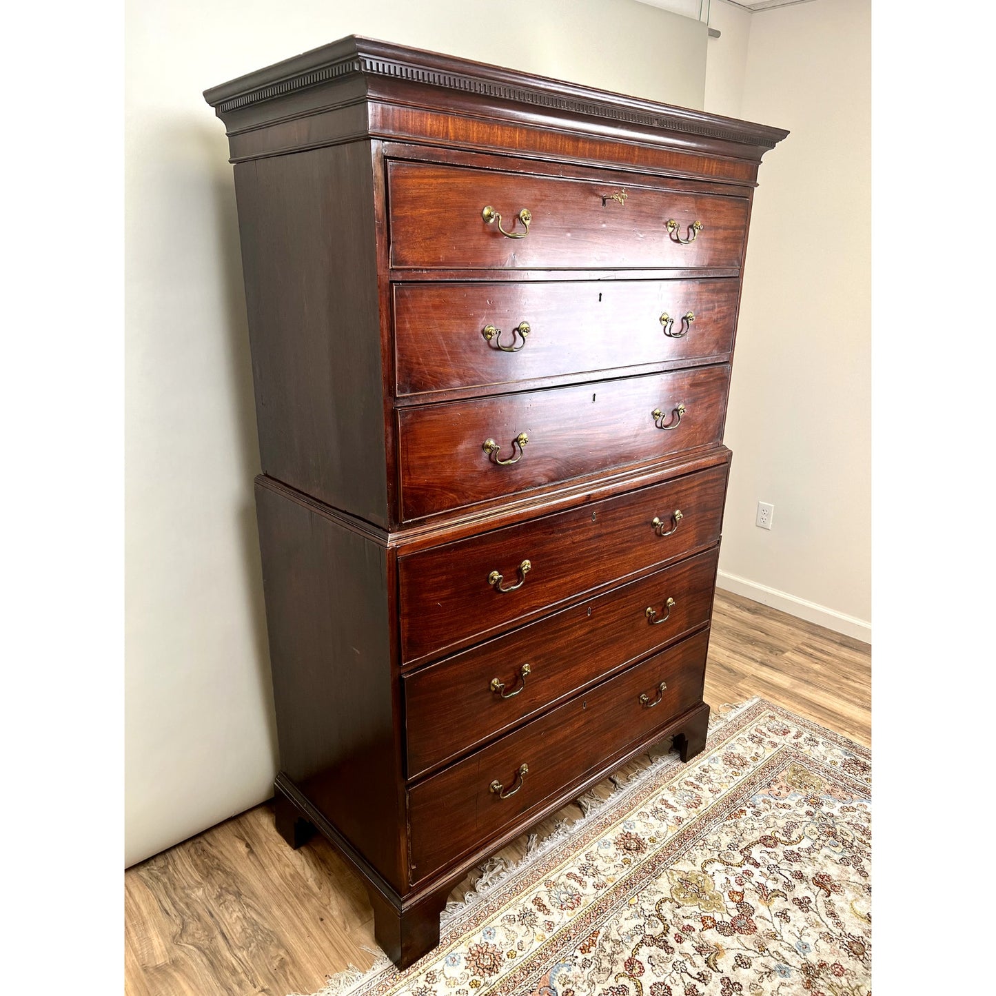 Antique George III Mahogany Chest of Drawers with Butlers Secretary c. Late 18th Century