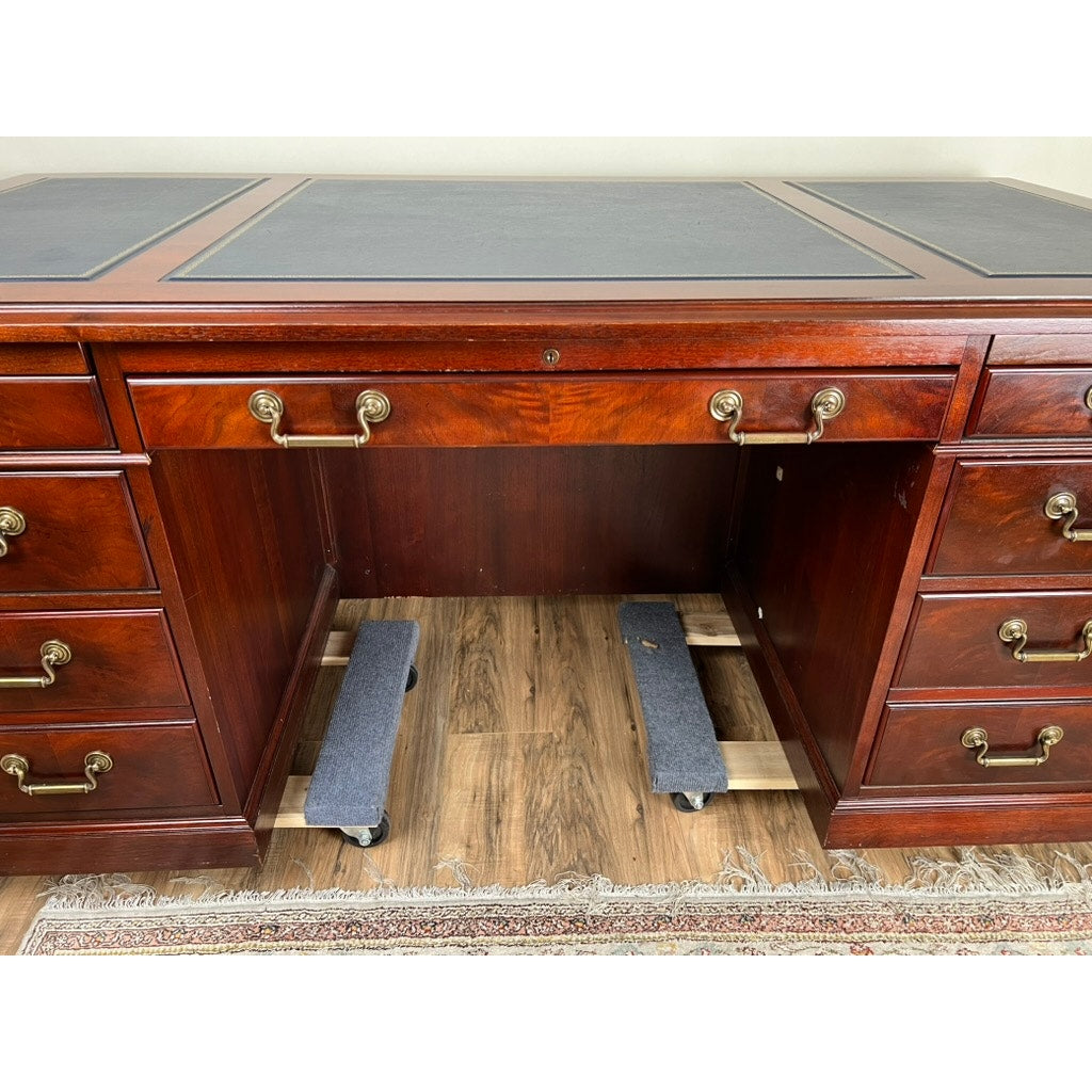 Vintage Mahogany Executive Desk by Kimball Purportedly Formerly Belonging to the CEO of MassMutual