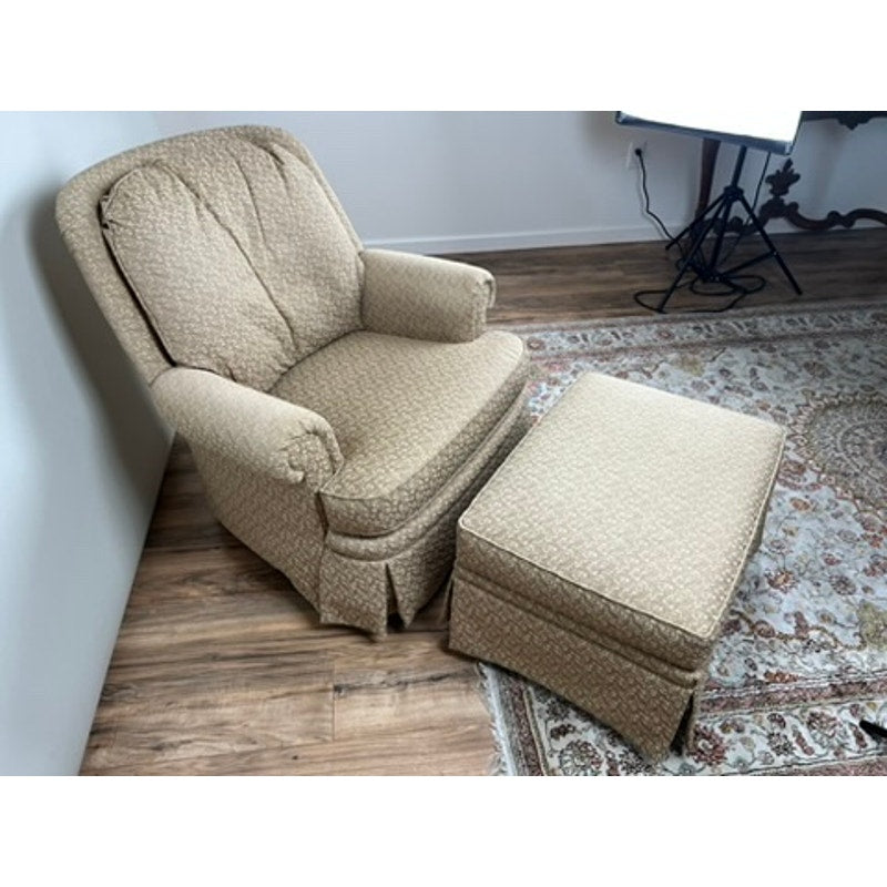 Vintage Jessica Charles upholstered rocking club chair with ottoman