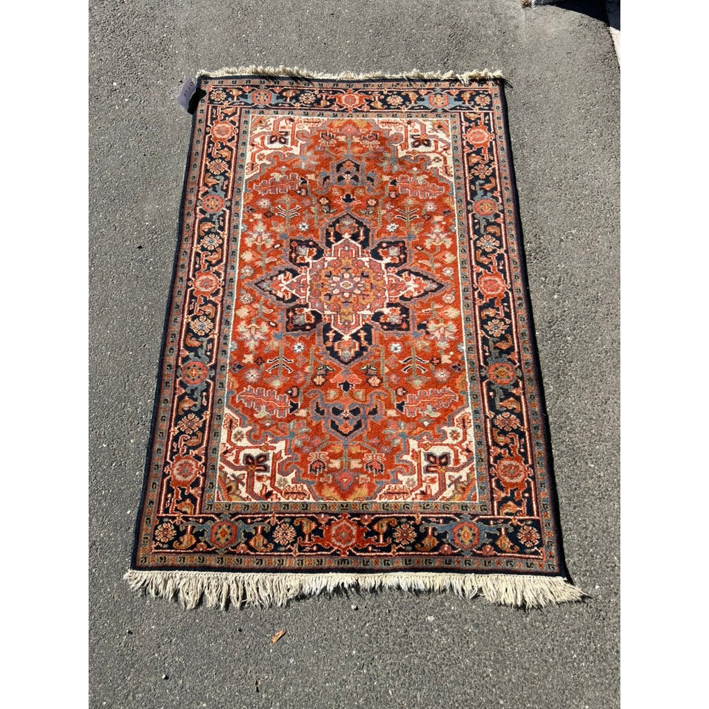 Vintage Heriz Persian Area Rug 4x6