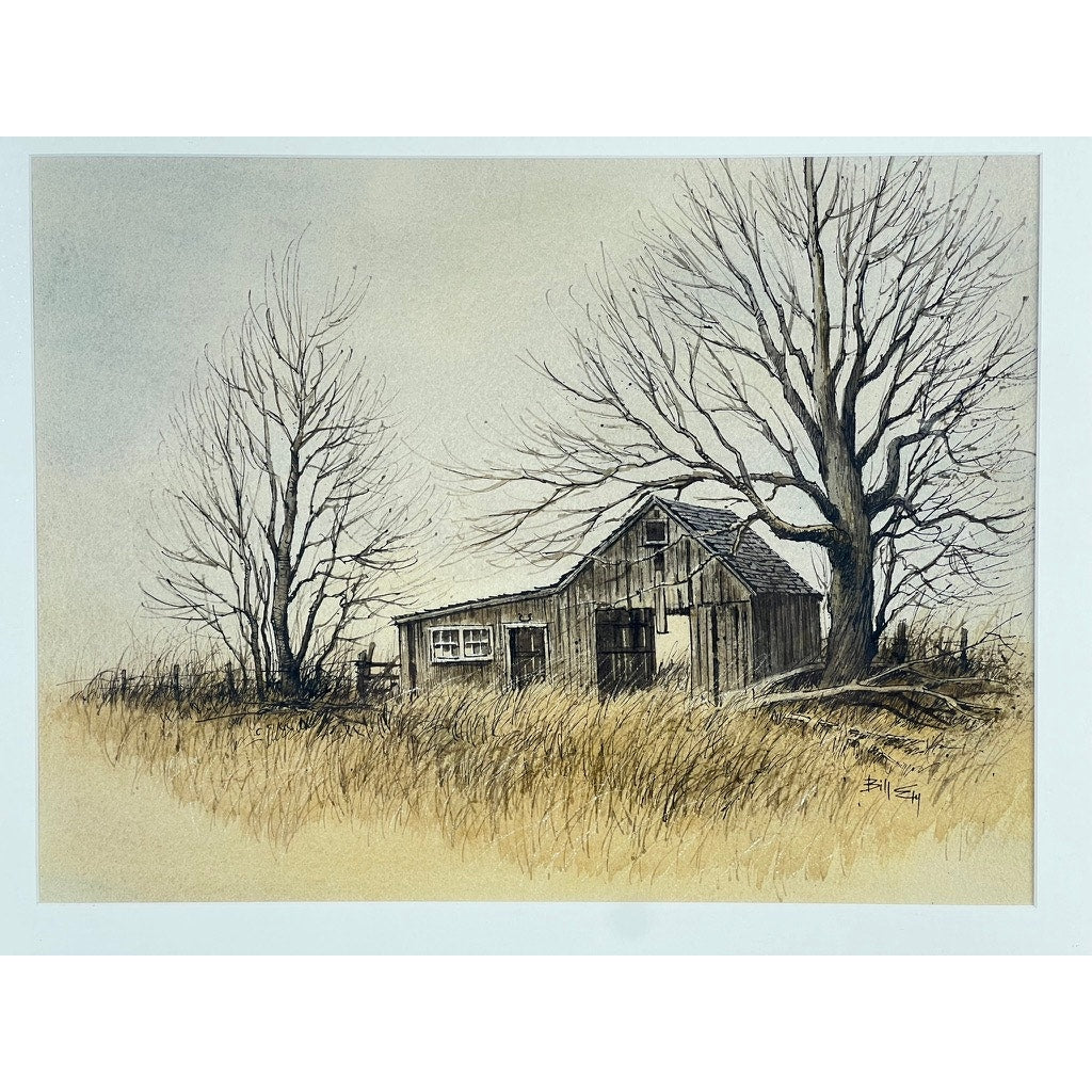 Ink and Water Color Painting “In Disrepair” by Bill Ely