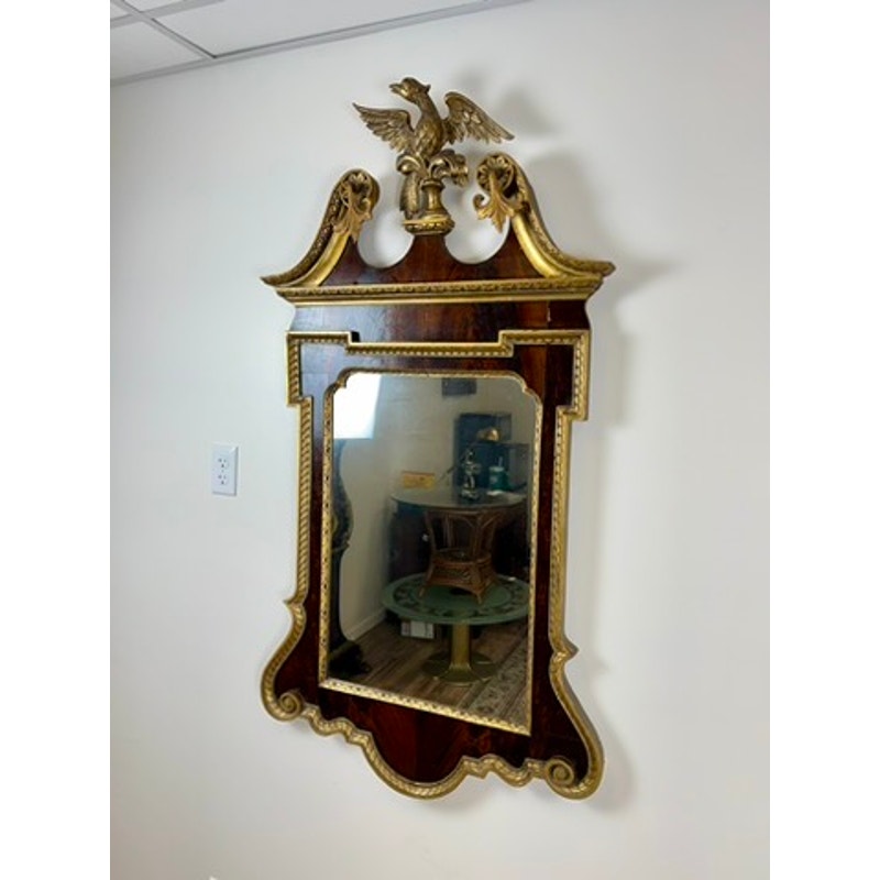 Antique American Federal Parcel-gilt Mahogany Wall Mirror c. 1830