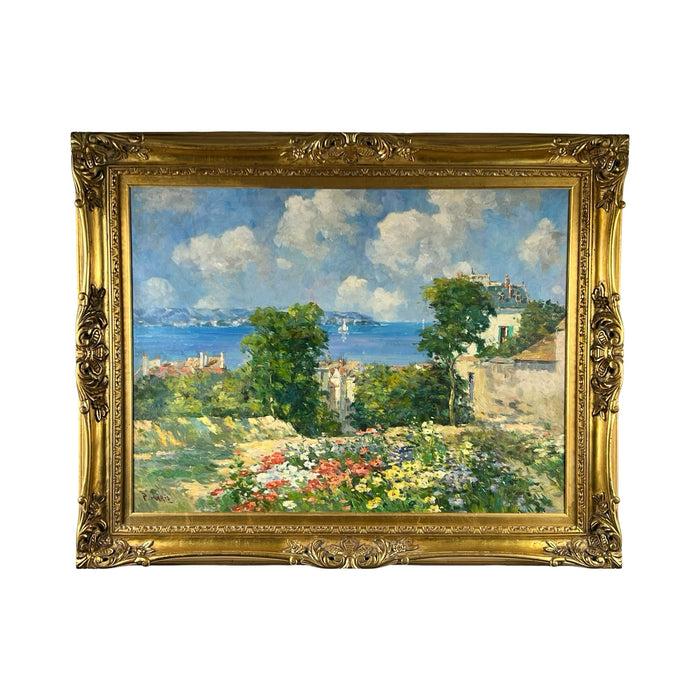 Vintage Oil on Canvas Impressionist Painting of Summer Coastal Scene Signed P. Maris