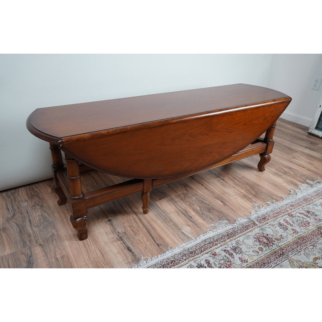 Vintage Cherry Drop Leaf Cocktail Table by Drexel Heritage
