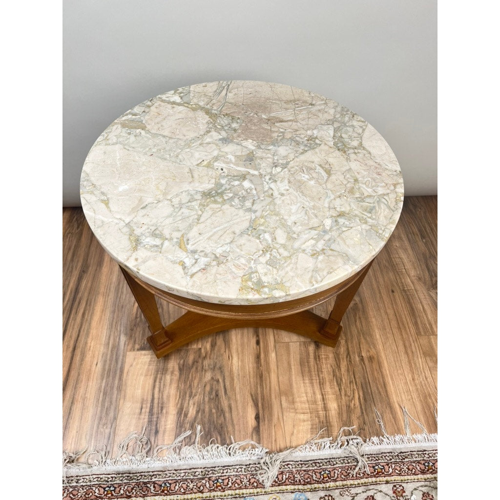 Vintage French Empire Style Marble Top End Table