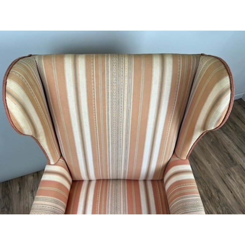 Antique Biedermeier fruitwood chair with minor upholstery fading