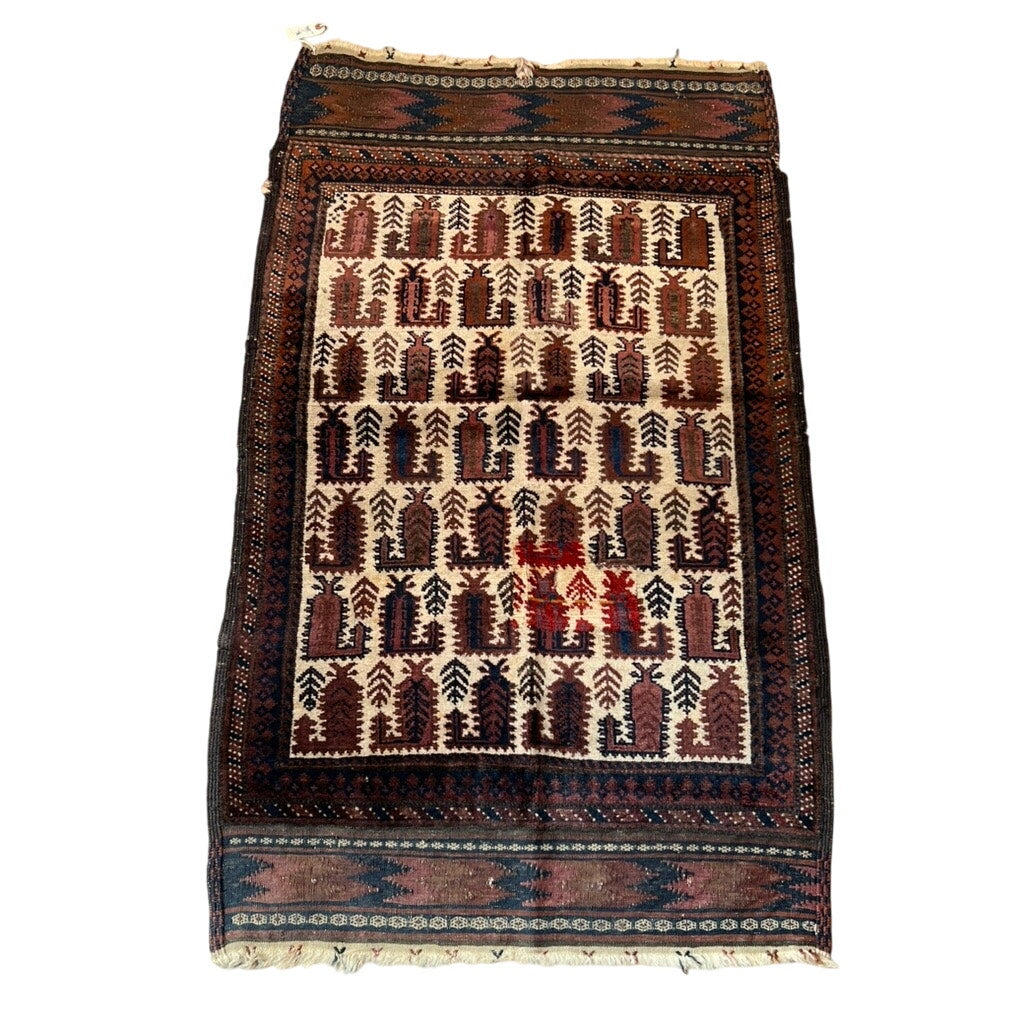 Antique Afghan Baluch Rug c. Late 19th Century 2’10 x 4’8
