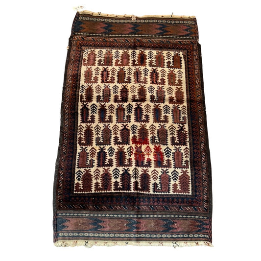 Antique Afghan Baluch Rug c. Late 19th Century 2’10 x 4’8