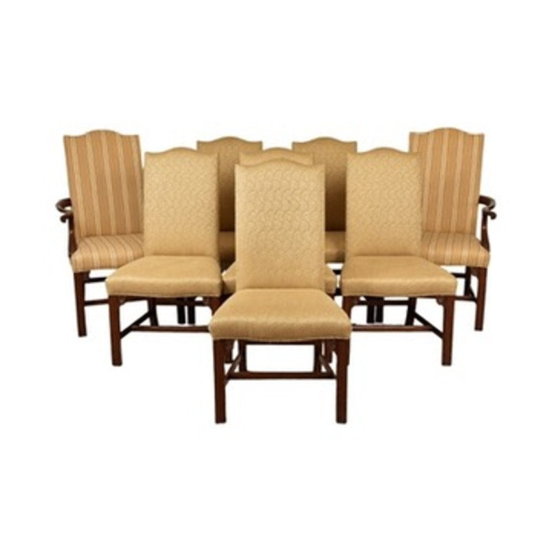 Set of 8 Henkel Harris Mahogany Chippendale Dining Chairs