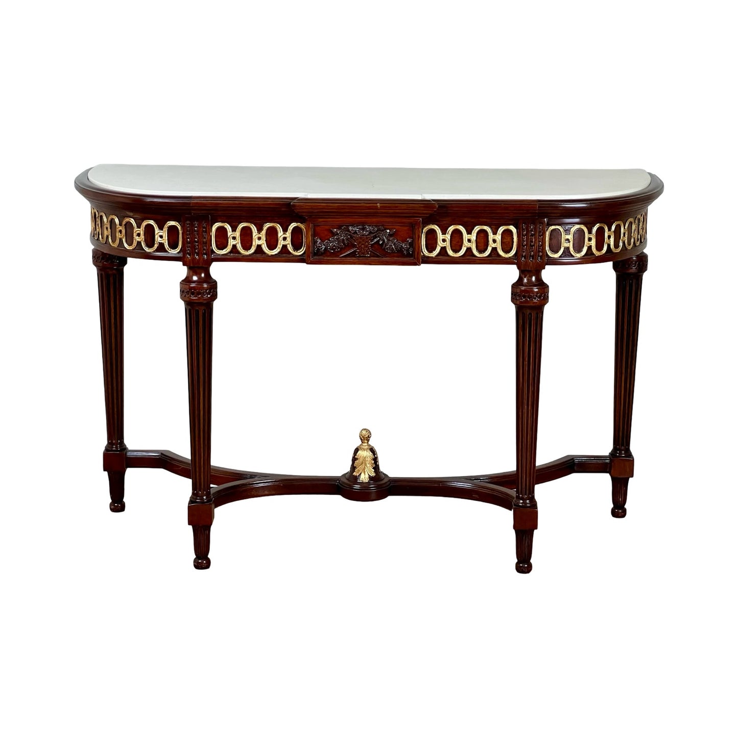 Vintage Ardley Hall Neoclassical Style Granite Top Parcel Gilt Console Table