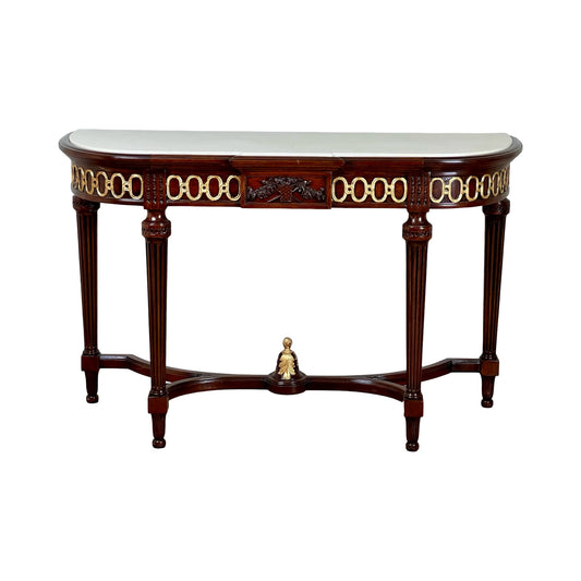 Vintage Ardley Hall Neoclassical Style Granite Top Parcel Gilt Console Table