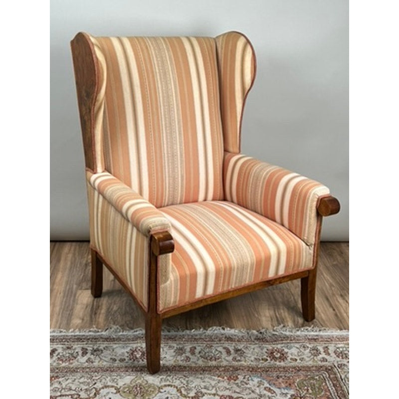 Antique Biedermeier fruitwood wingback chair c.1850 Rothschild provenance