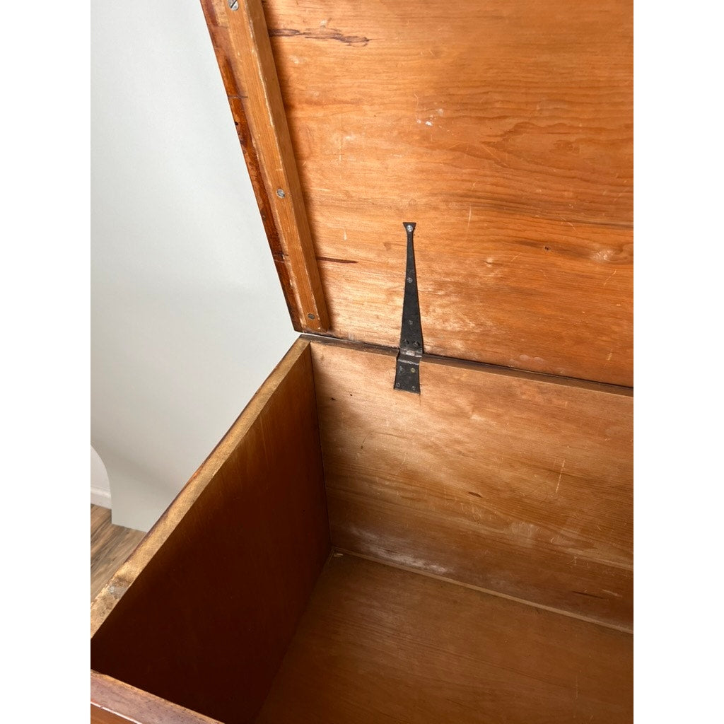 Antique Grain Painted Pine One Drawer Blanket Chest Probably Barnstable Cape Cod c. 1820