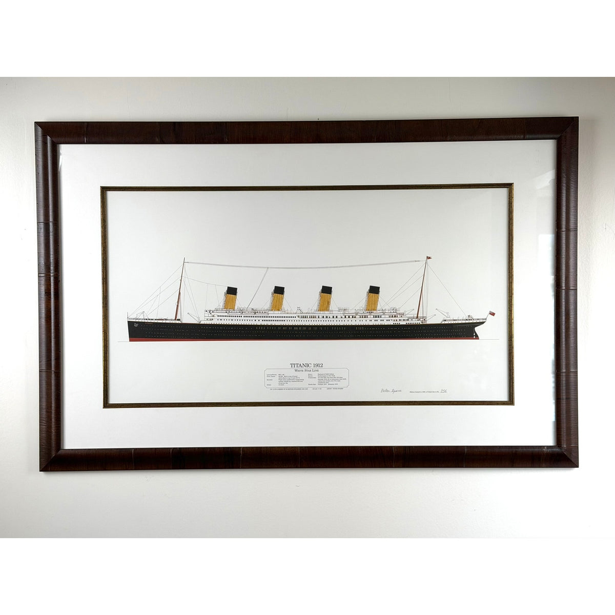 Peter W. Sparre Signed Limited Edition RMS Titanic 1912 Ship Profile Print, No. 256/1000