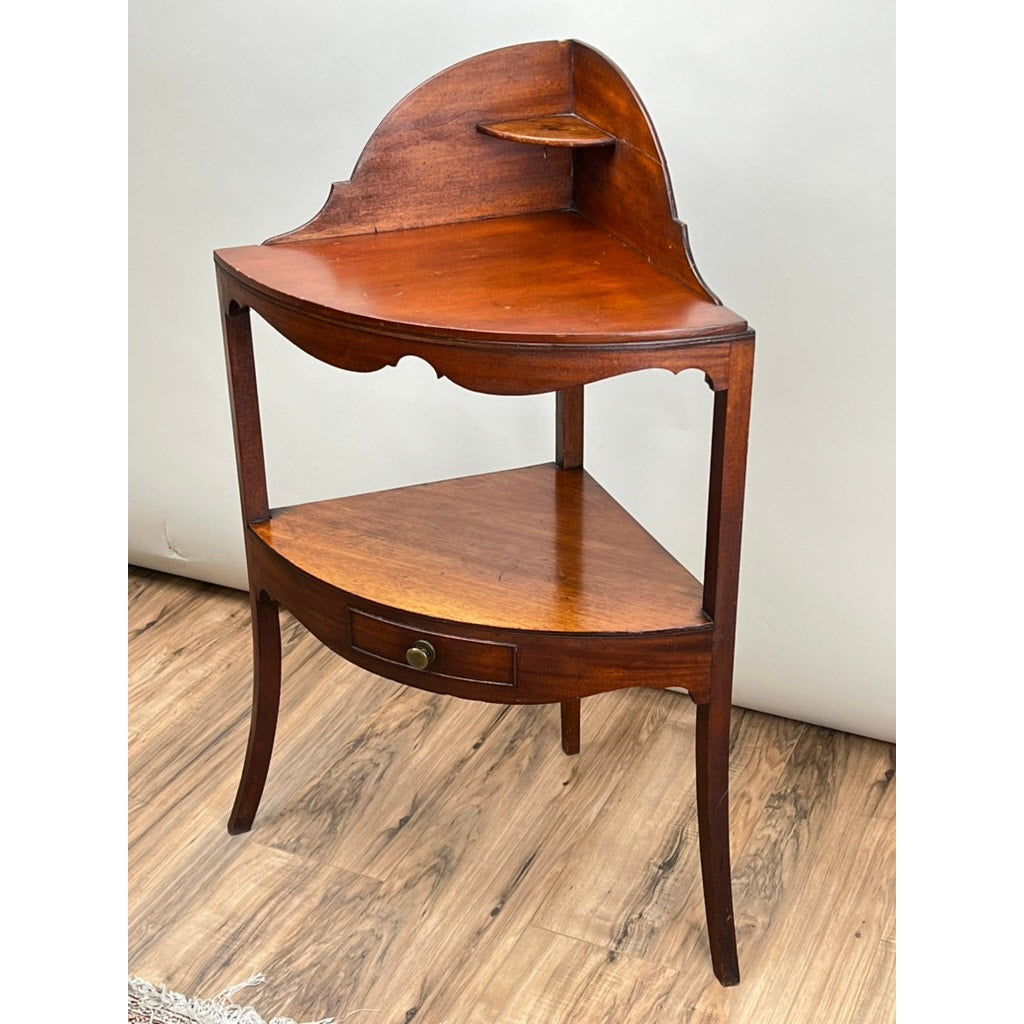 Antique George III Mahogany Corner Wash Stand c. Early 19th Century