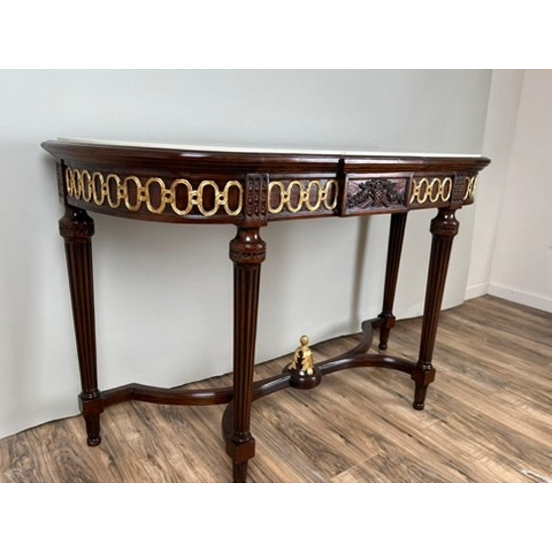 Vintage Ardley Hall Neoclassical Style Granite Top Parcel Gilt Console Table