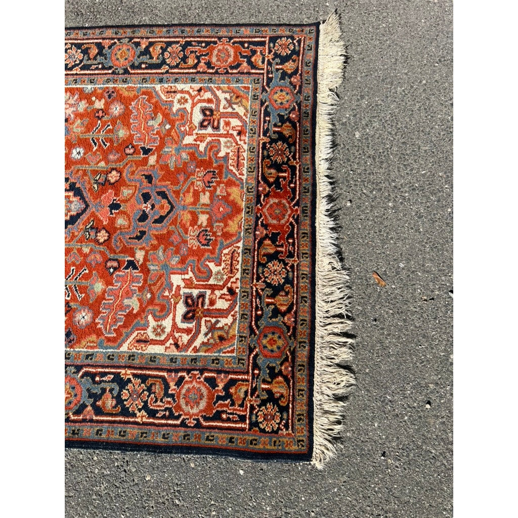 Vintage Heriz Persian Area Rug 4x6