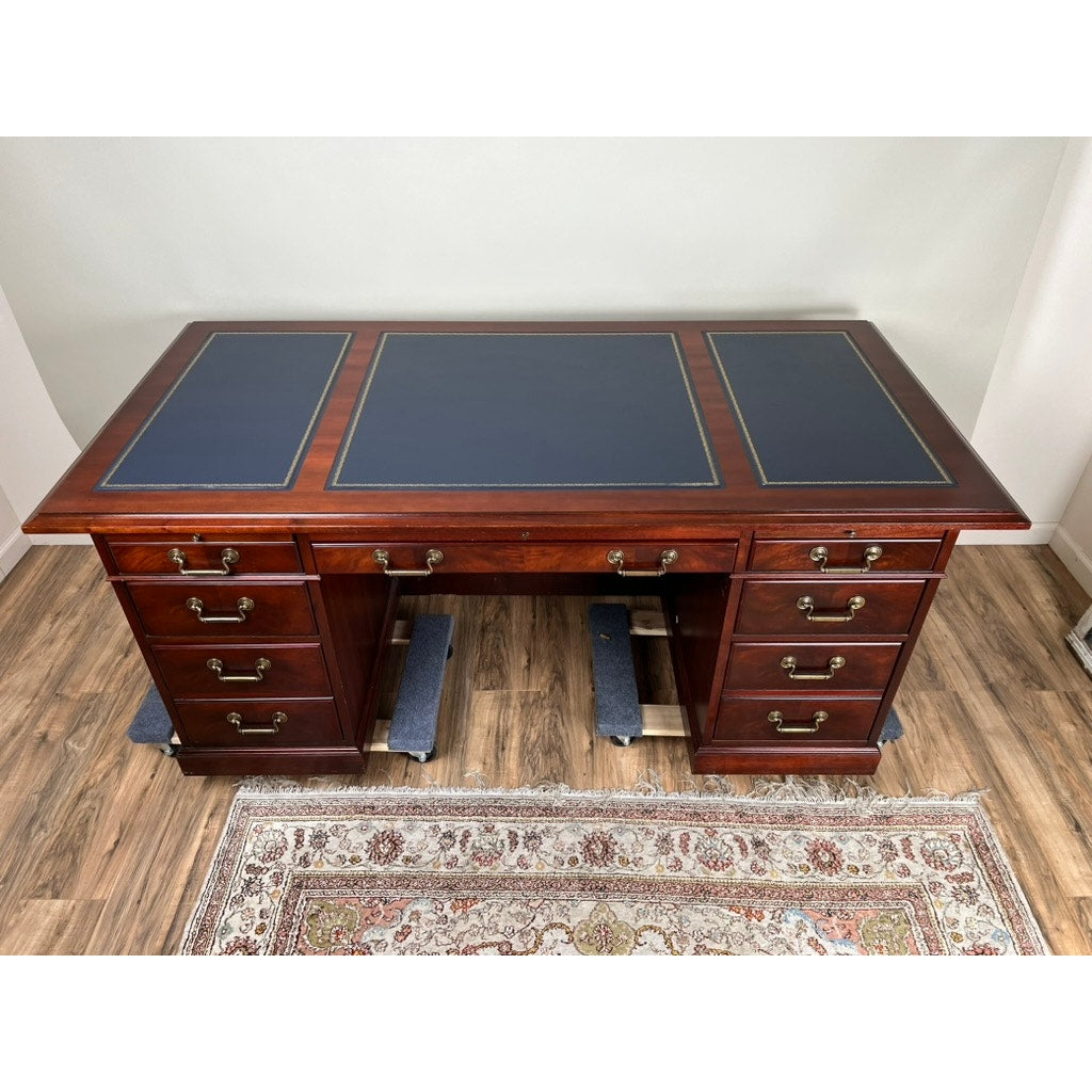 Vintage Mahogany Executive Desk by Kimball Purportedly Formerly Belonging to the CEO of MassMutual
