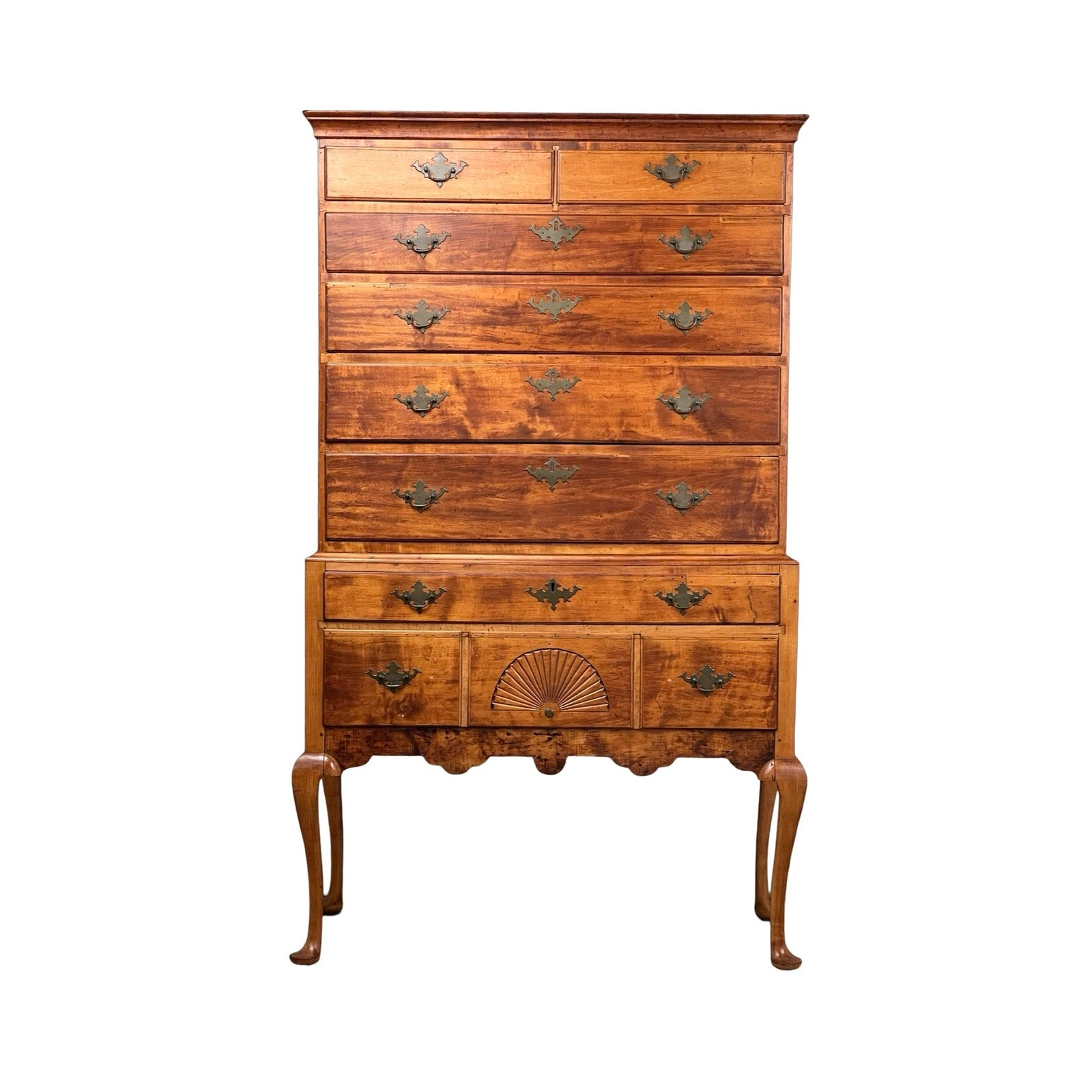 Antique 18th Century New Hampshire Queen Anne Maple Highboy – Pearl City Antiques