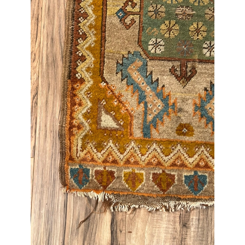 Antique Turkish Konya Yastik Tribal Rug c. Late 19th Century 1’8 x 2’9