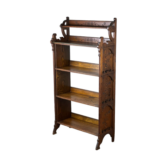 Antique Eastlake Victorian Chestnut Book Shelf c. 1890