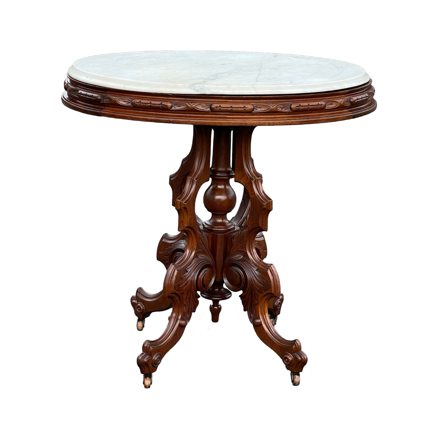 Antique Victorian Marble Top Table by Thomas Brooks c. 1870