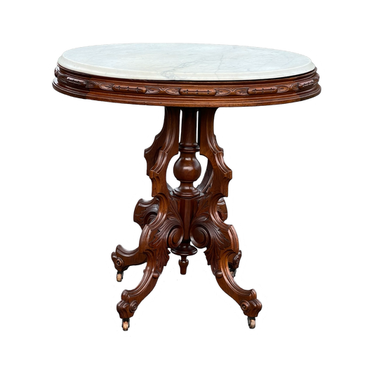 Antique Victorian Marble Top Table by Thomas Brooks c. 1870