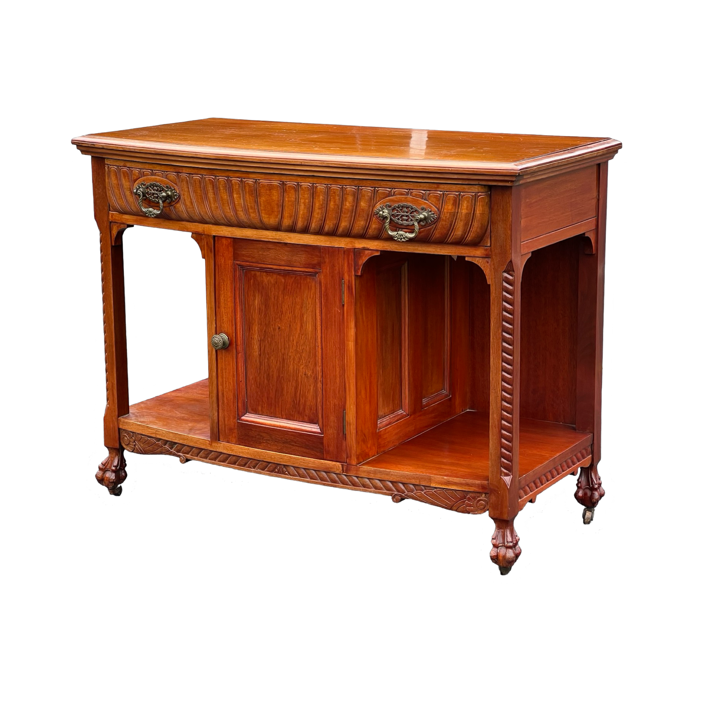 Antique Transitional Carved Mahogany Buffet c. 1920