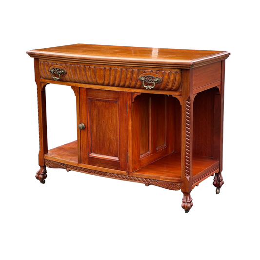 Antique Transitional Carved Mahogany Buffet c. 1920