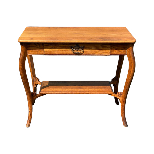 Antique Victorian Oak One Drawer Side Table