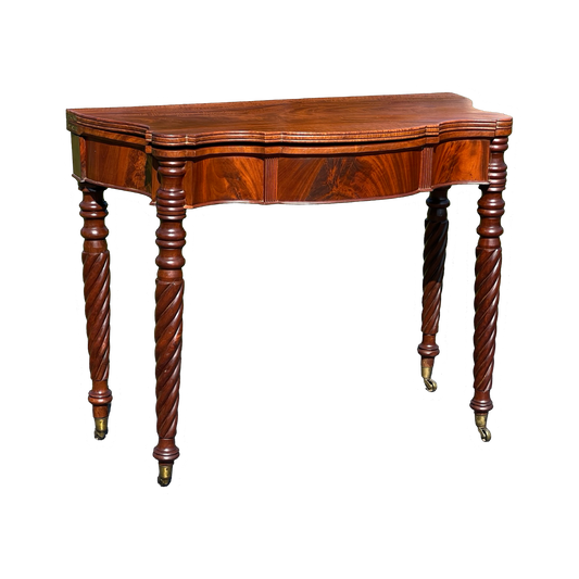 Antique Federal Period Sheraton Mahogany Game Table c. 1830