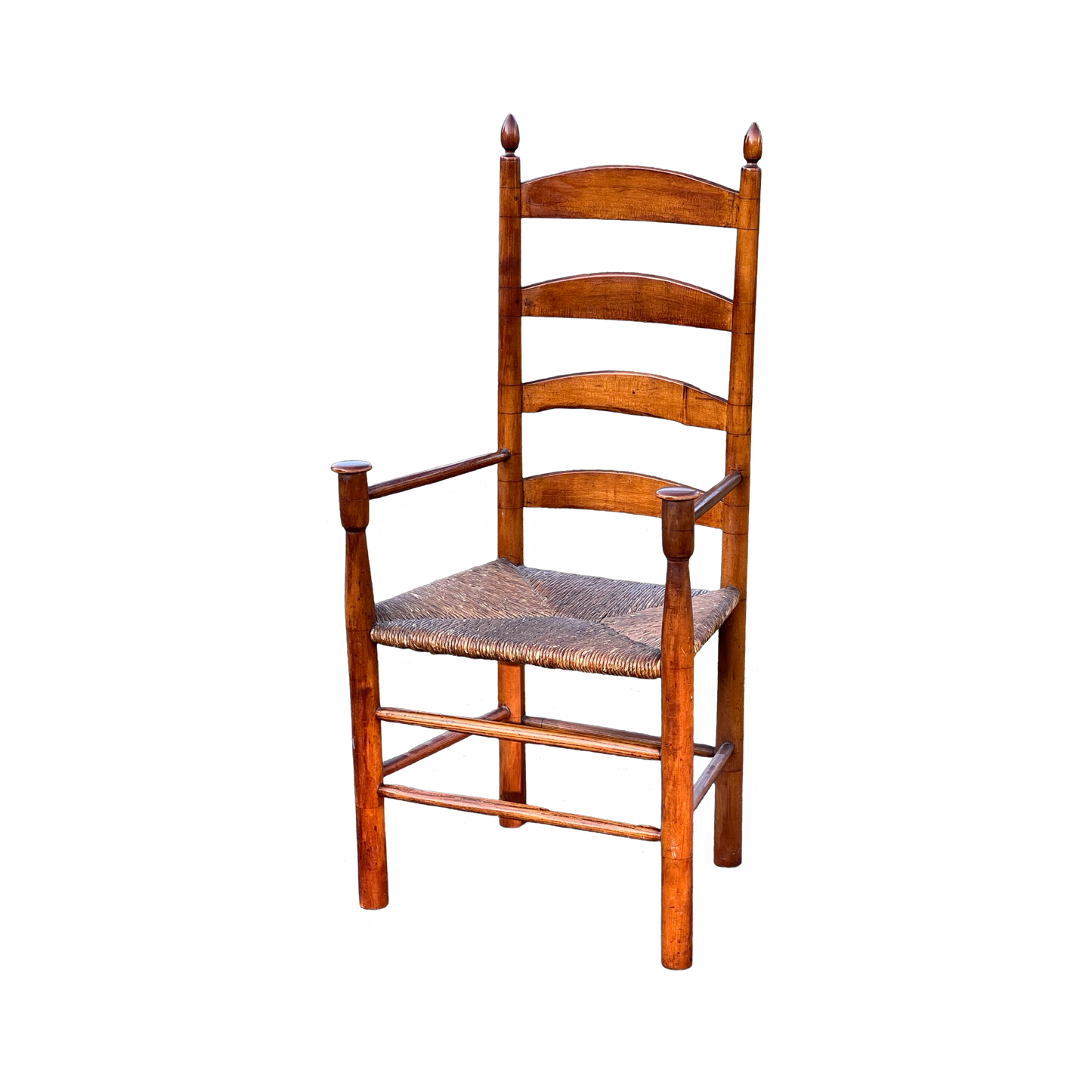 Antique Four Slat Mushroom Arm chair Attributed to the New Lebanon Shakers