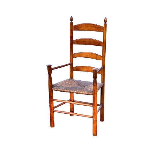 Antique Four Slat Mushroom Arm chair Attributed to the New Lebanon Shakers