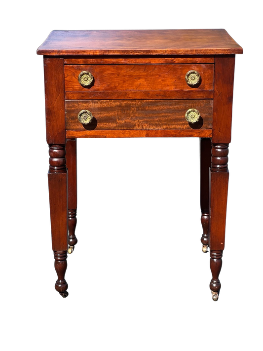 Antique New York Sheraton Two Drawer Stand c. Early 19th Century