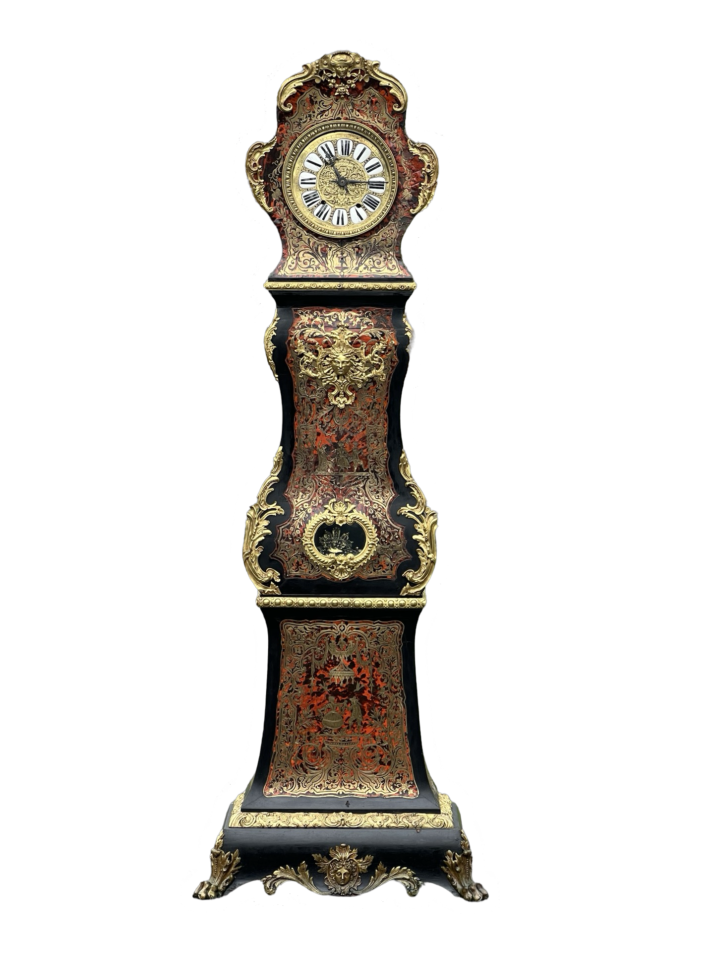 Antique French Napoleonic Boulle Marquetry Longcase Clock c. 1800