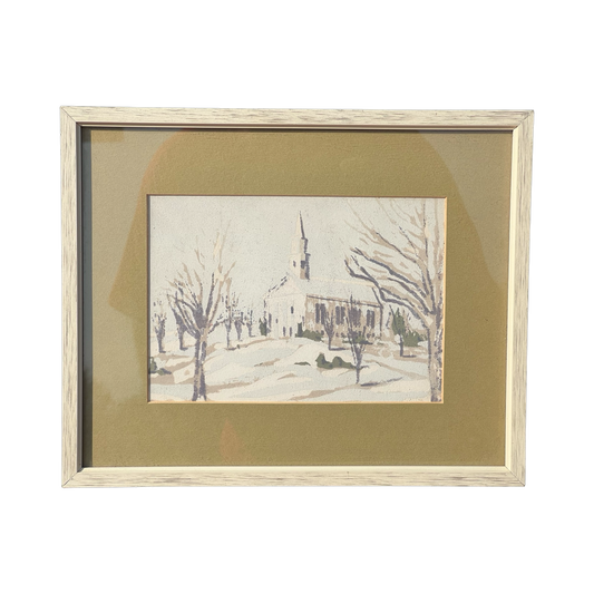 “The Church” Brimfield MA, Original Serigraph by George & Ann Binet