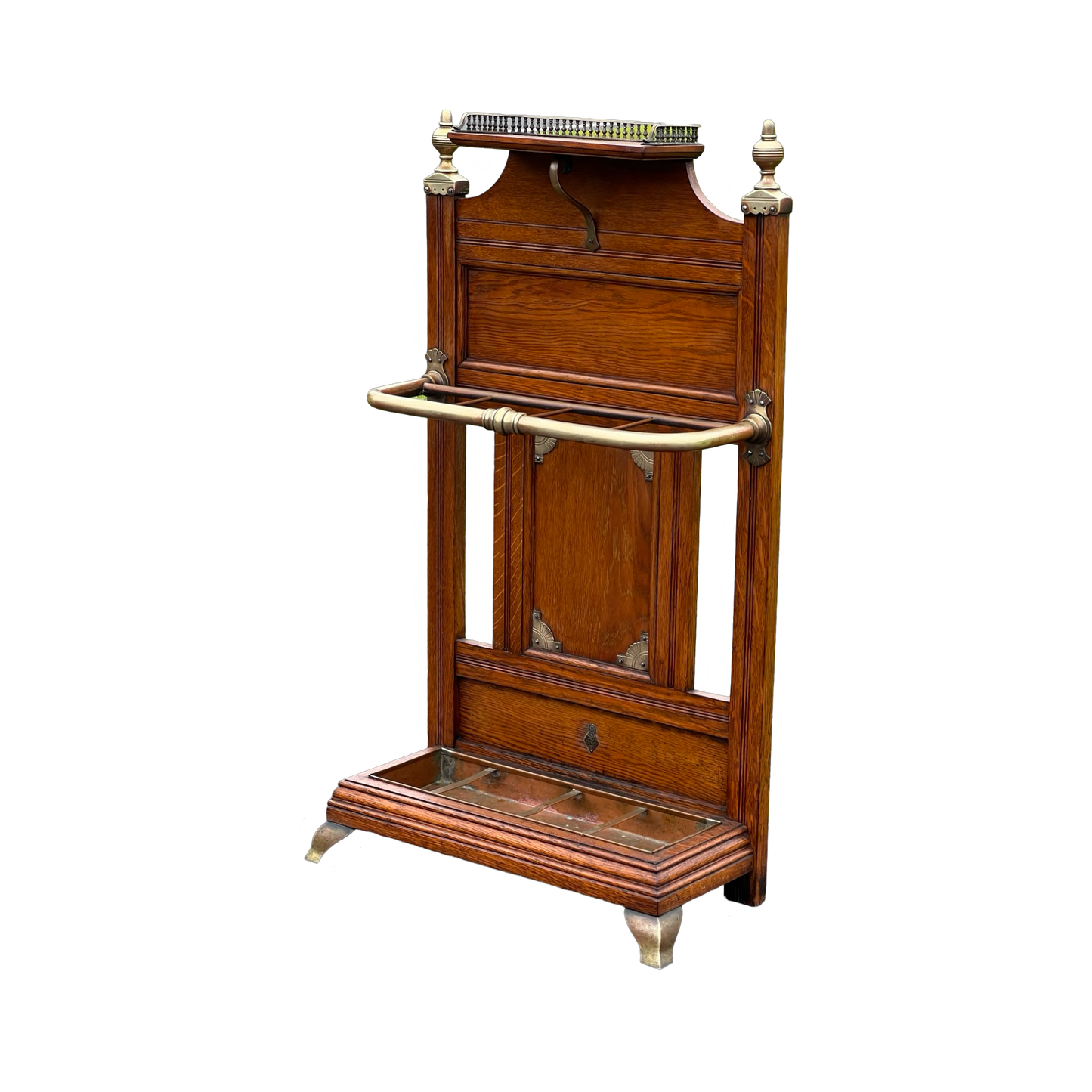 Antique Victorian Oak Umbrella Stand by James Shoolbred & Co. c. 1880