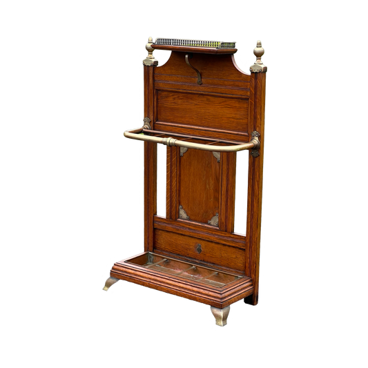 Antique Victorian Oak Umbrella Stand by James Shoolbred & Co. c. 1880