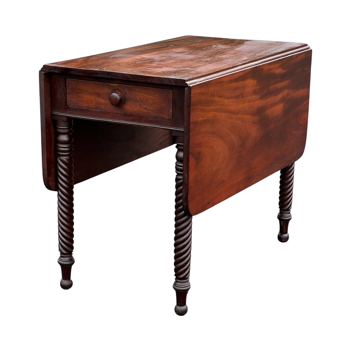 Antique Federal Solid Mahogany Dropleaf Table c. 1820