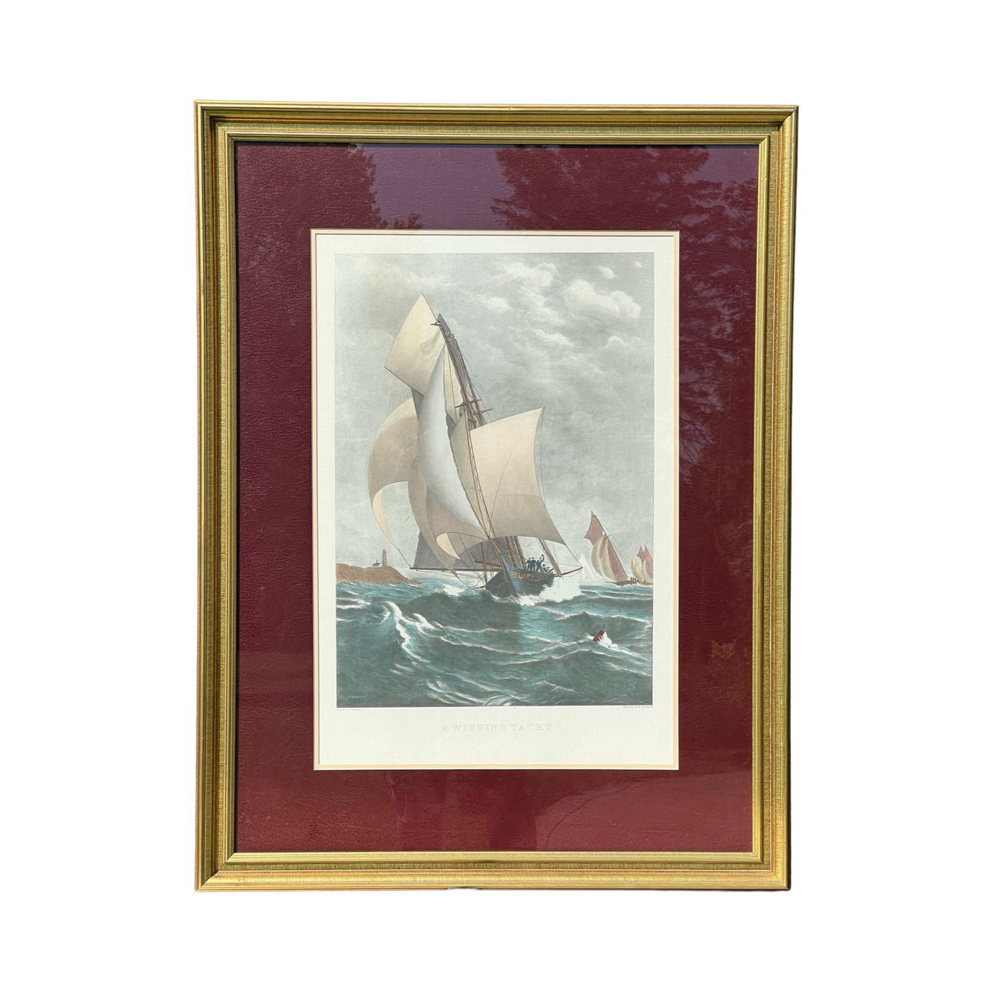 Framed Print of J.O. Davidson, A Winning Yacht