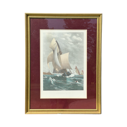 Framed Print of J.O. Davidson, A Winning Yacht