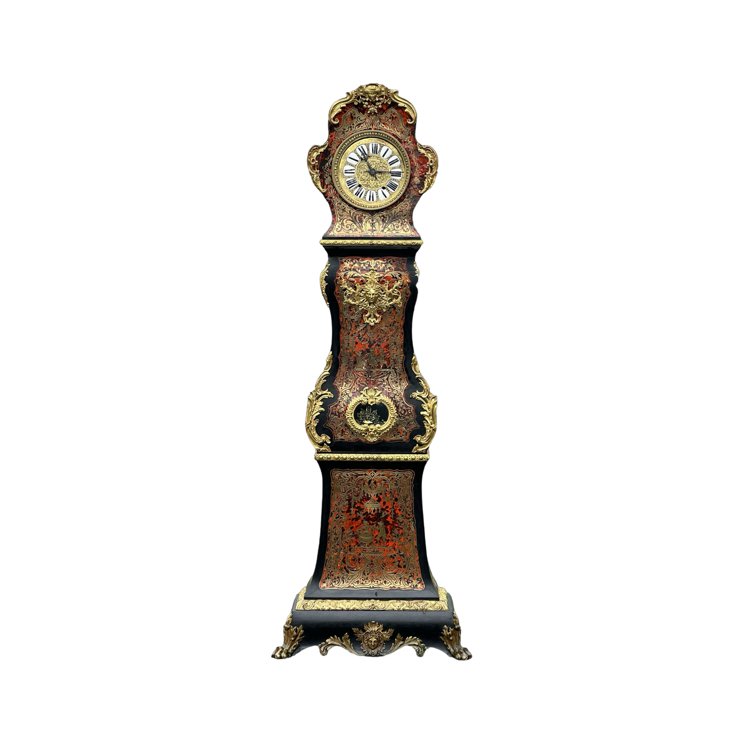 Antique French Napoleonic Boulle Marquetry Longcase Clock c. 1800