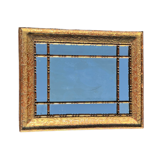 Antique 18th Century Italian Baroque Gilt Wood Mirror 35 x 43