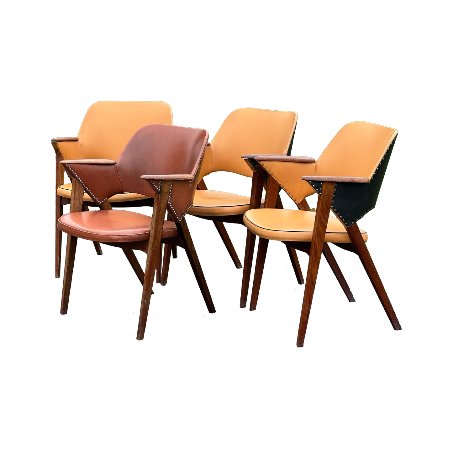 Set of Four Danish Modern Midcentury Teak Armchairs by Mobler Danmark