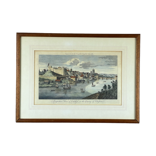 “Perspective View of Chester, in the County of Cheshire” Engraved for the Complete English Traveler, Framed Print