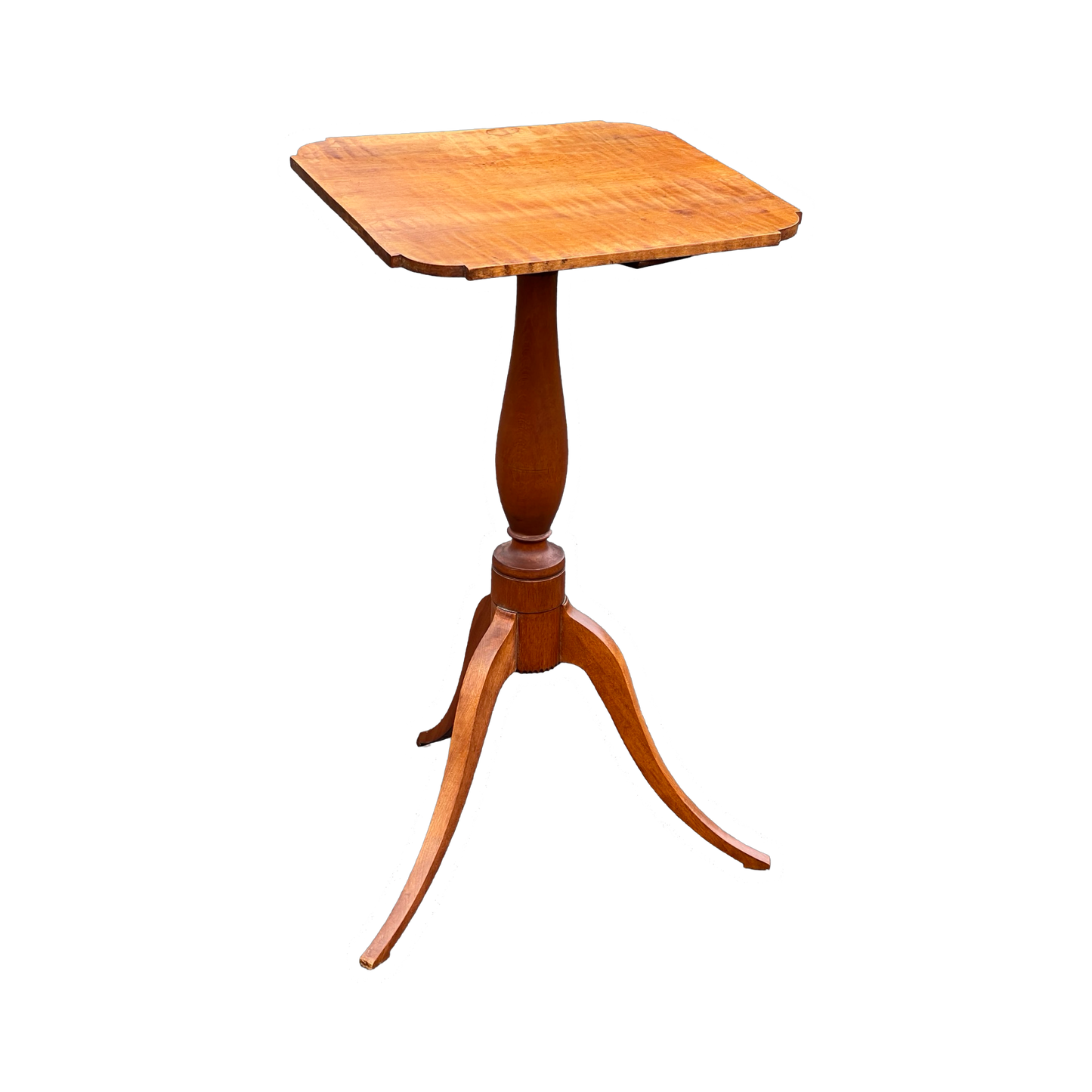 Antique 19th Century Tiger Maple Candle Stand