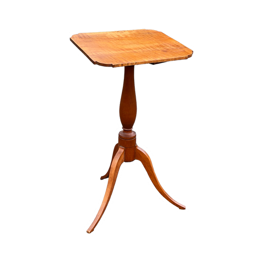 Antique 19th Century Tiger Maple Candle Stand