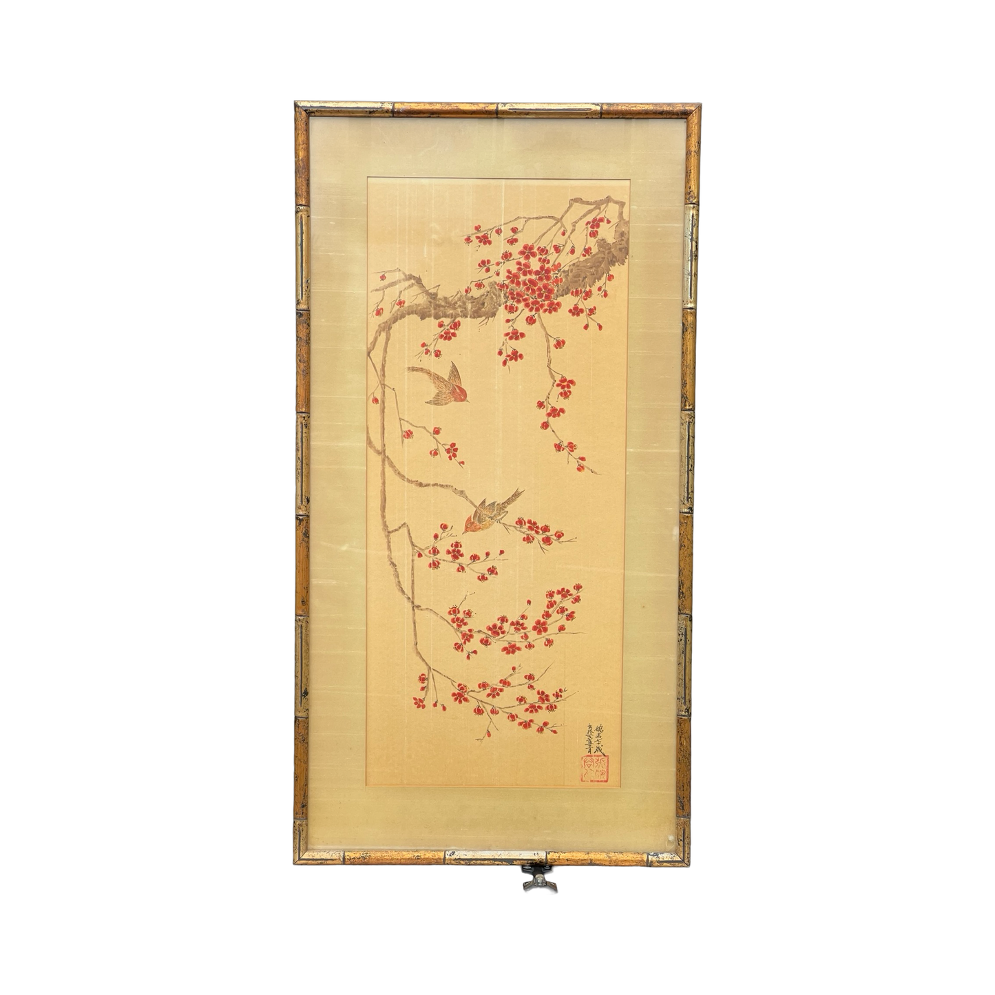 Antique Framed Japanese Watercolor on Silk