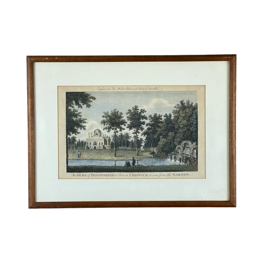 “The Duke of Devonshire’s Seat at Chiswick” Engraved for the Modern Universal British Traveler, Framed Print