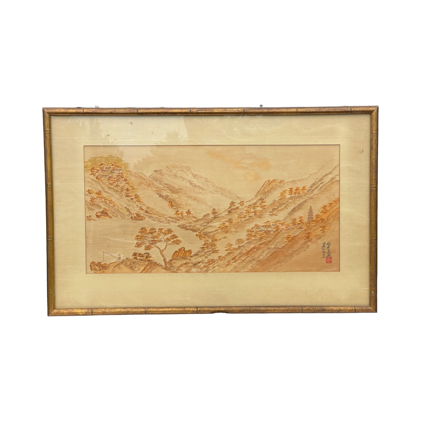 Antique Japanese Water Color on Silk